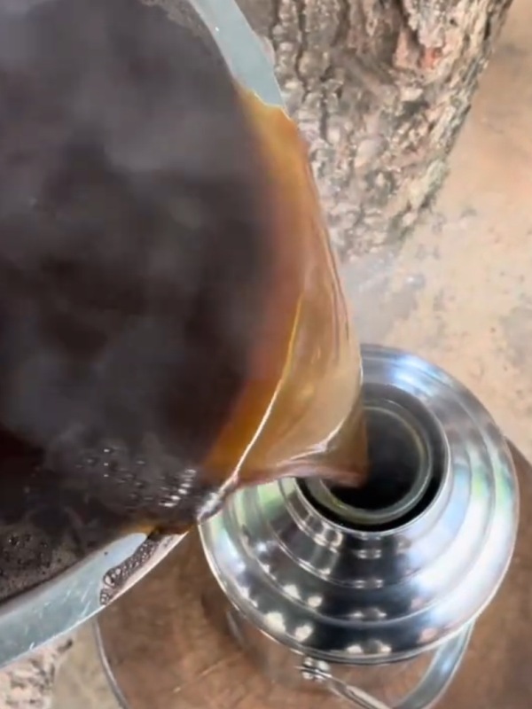 Pouring fresh made coffee